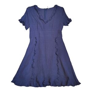 Pink Blush Brand Navy Ruffle Dress Sz M